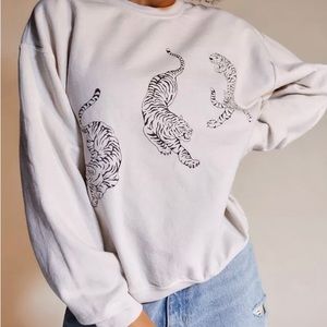 Urban Outfitters Project Social T White Tiger Sweatshirt S/M